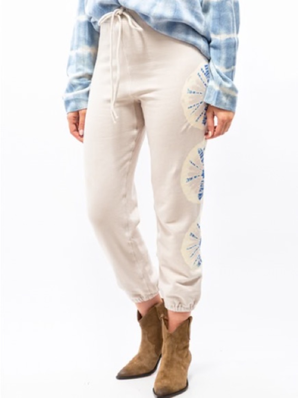 Raquel Allegra topanga sweatpant tie dye Saturn white 1 boho USA - Picture 13 of 16